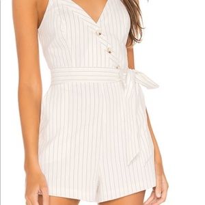 White pinstripe romper